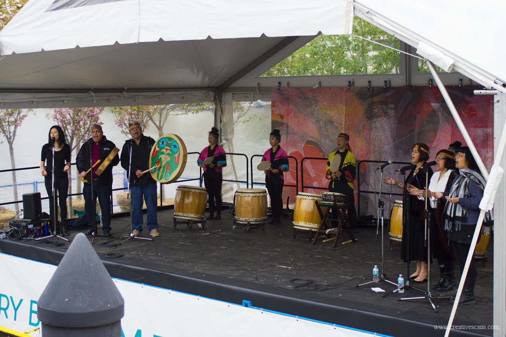 ztravica's tweet photo. Vancouver Cherry Blossom Festival 2016. #VCBF10 . Tetsu Taiko & Tzo’kam collaboration https://t.co/TFpzDcxoFo