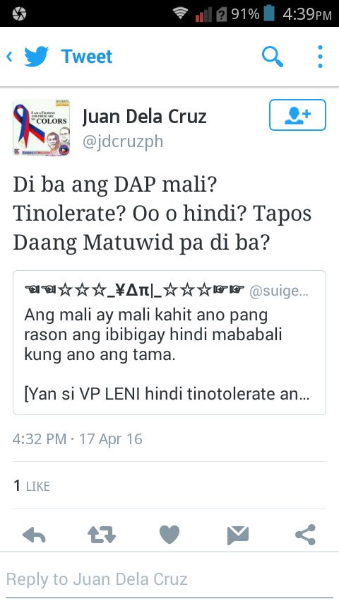 _yyyyyyyyyyy_'s tweet photo. See???
A Duterte typical supporter.
instead of answering the rape issue he diverted it.
Ewww. SO LOW.

#LogicFAILED https://t.co/CfHKlU5RGA