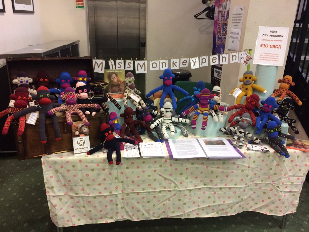 m1ssmonkeypenny's tweet photo. @CityHallSalis 10am-4pm @ArtDesignFairs #Salisbury #sockmonkeys #orangutans help the @OrangutanFndn https://t.co/LIerq7vucu