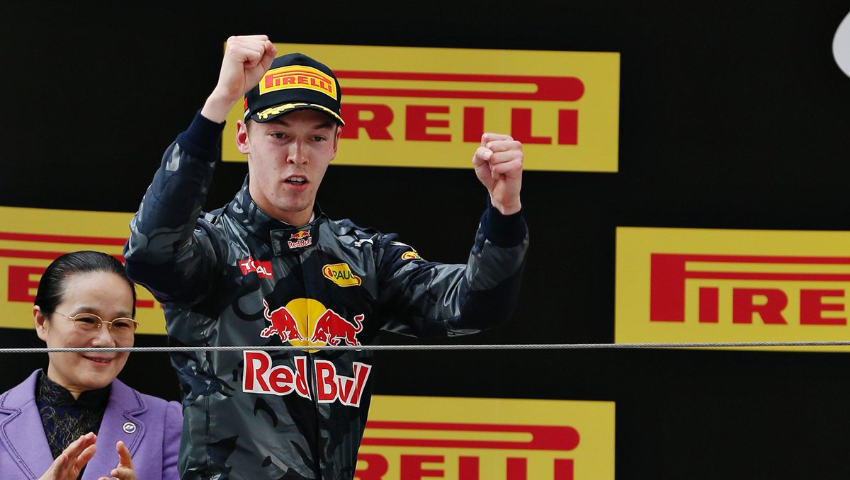 redbullracing's tweet image. A second taste of the #F1 podium for @Dany_Kvyat! 🏆🇨🇳 Drink. It. In. #ChineseGP