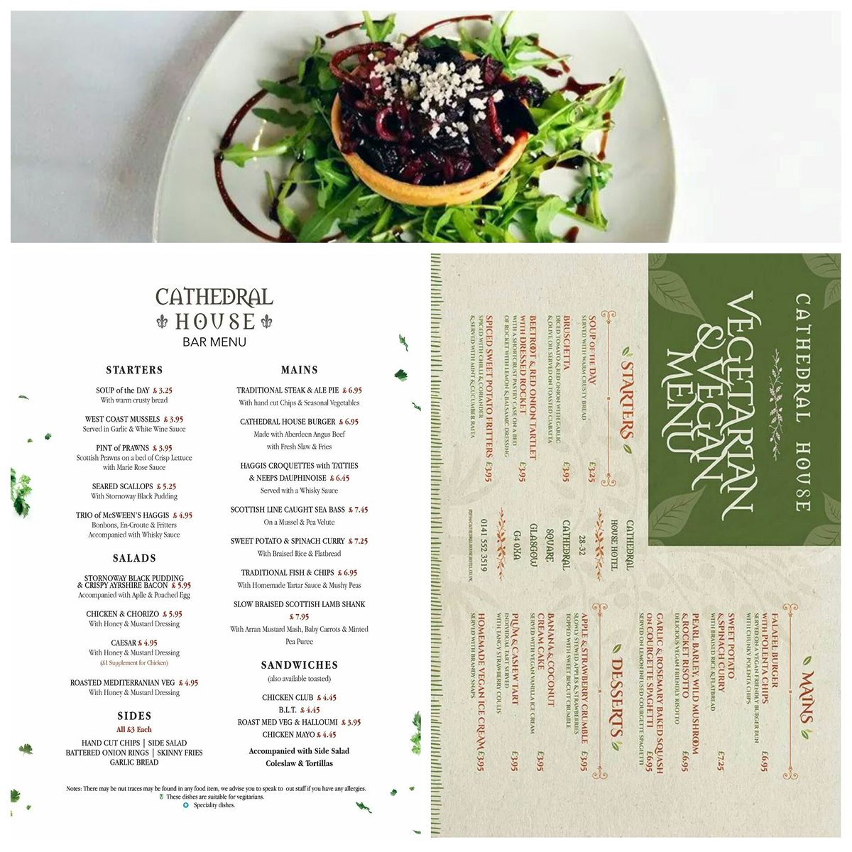 cathedralhouse1's tweet photo. Not 1 but 2 full menus at Cathedral house we like to spoil you! #glasgow #glasgowvegan #vegetarian #vegan #menu https://t.co/SdLiGtuDsI