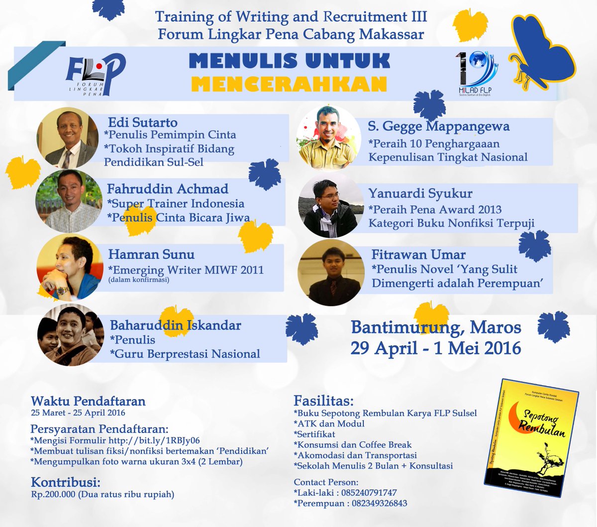FLPUINAlauddin's tweet photo. Kamu sudah daftar ToWR III FLP Makassar? @FLPSulsel @FLPoke @helvy @edi_sutarto027 :D https://t.co/Yh7wyFdX55