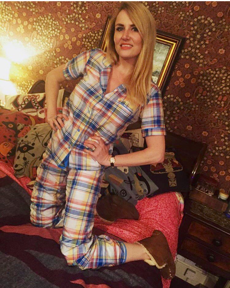 Cyberjammies's tweet photo. Celebrity Style! @nancy_sorrell wears @Cyberjammies Tropical Botanics Woven Check PJs #seriouslycomfortable #pjs https://t.co/lMZuZjUlD2
