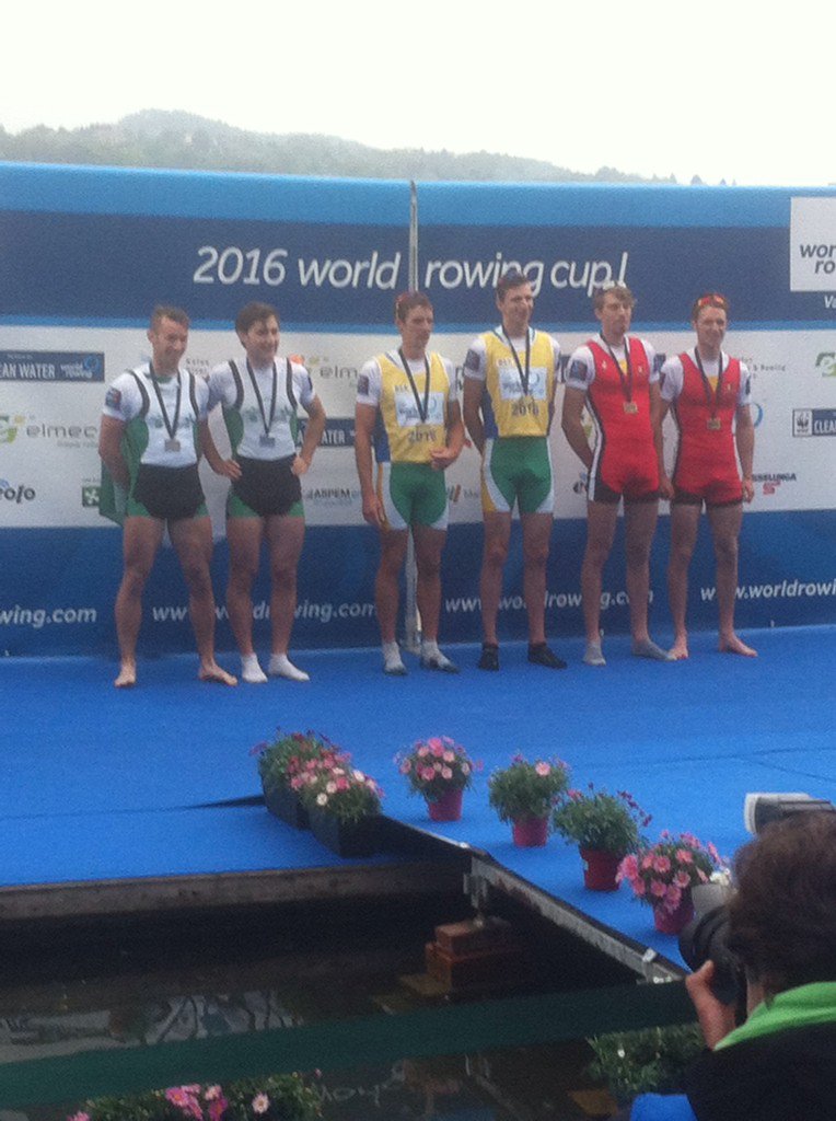 RowingIreland's tweet photo. Happy days at the victory platform. Congratulation's with 5,000 km since September it helps. Medal journey started. https://t.co/KEox2iZSLf