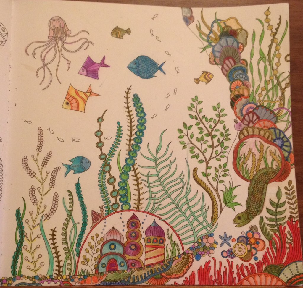 ilove2dive50's tweet image. @ColoringAdult here is tonight's fun coloring project from  LostOcean by #Johannabasford. Love her work!