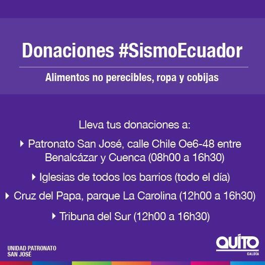 MauricioRodasEC's tweet photo. Conoce los puntos donde estaremos recibiendo donaciones para ayudar a afectados del sismo https://t.co/AGpzXFl6pv