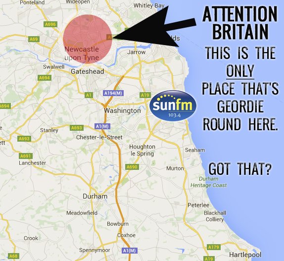 1034SunFM's tweet image. When you tell someone you're from the North East.... and then have to 'instruct' them on how it works.
