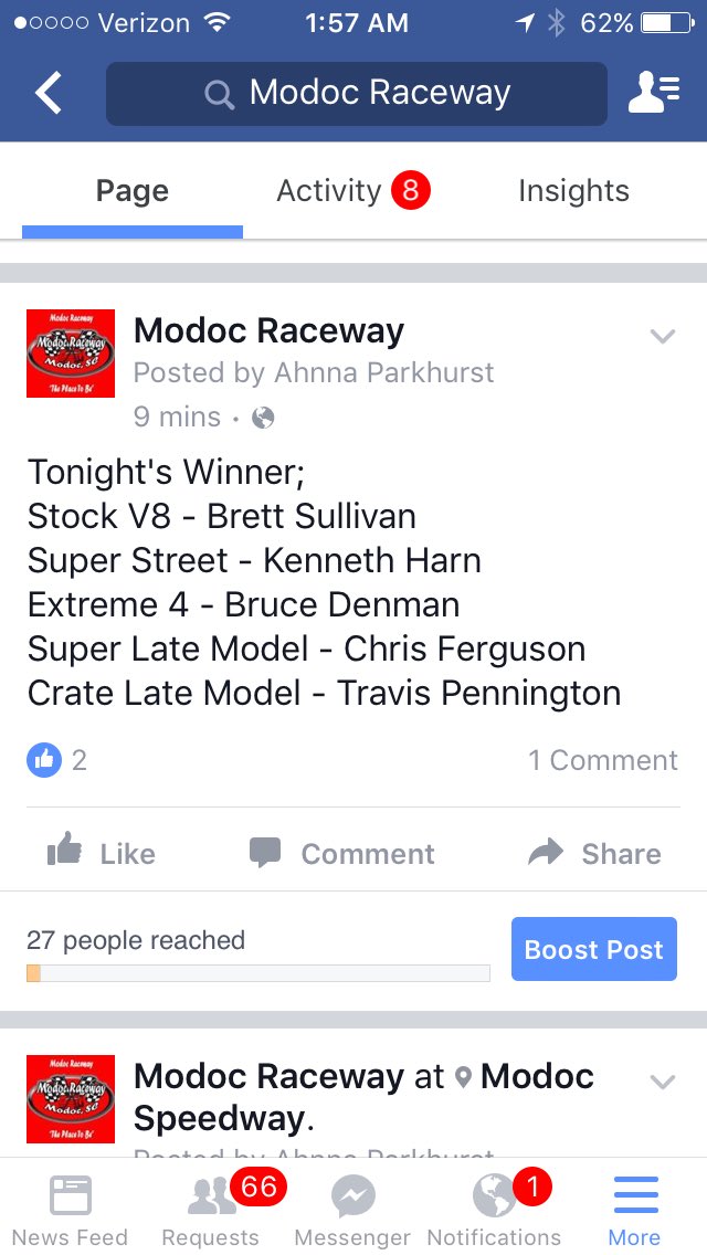 ModocRaceway's tweet image. Feature Results: