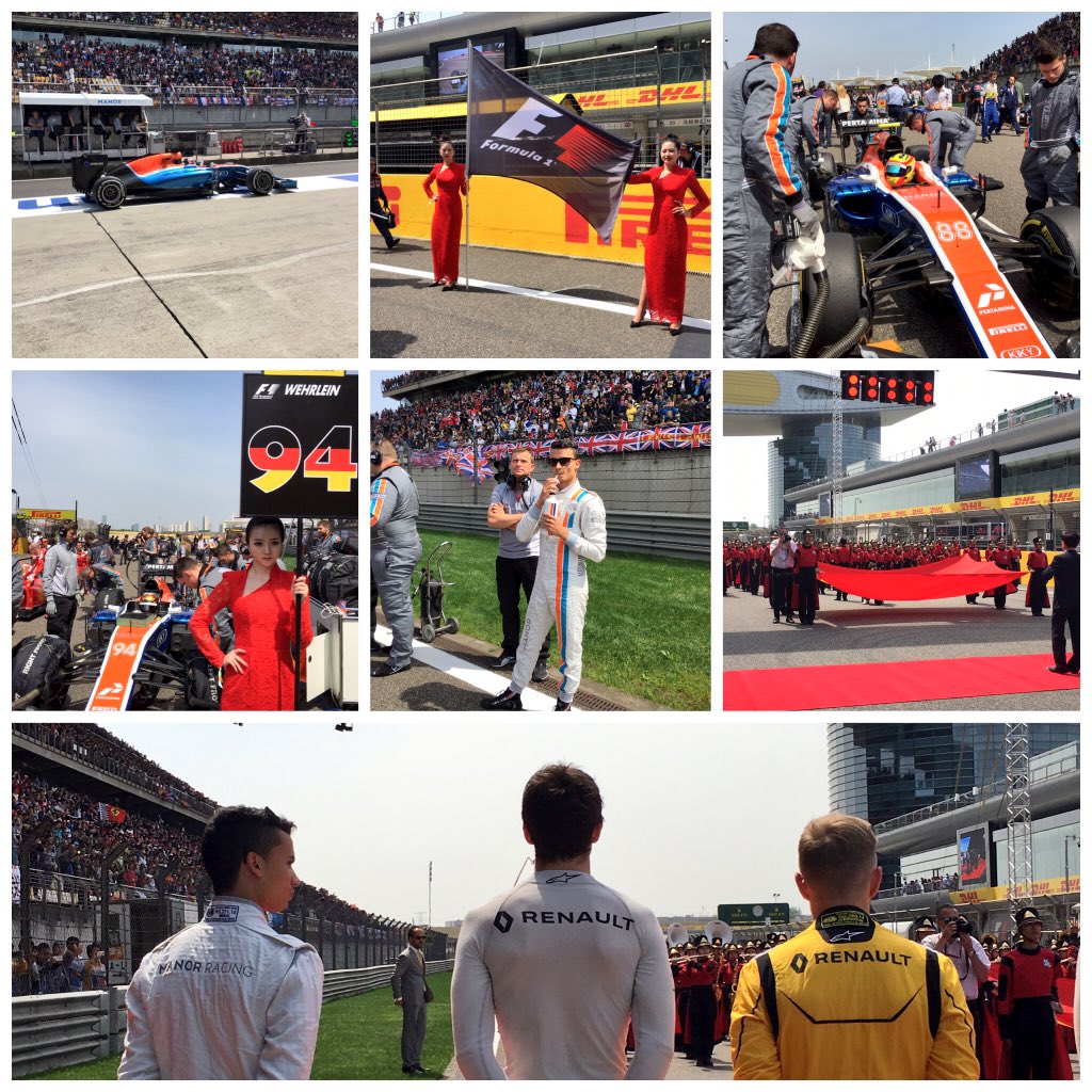 ManorRacing's tweet photo. Here we go then folks. Let's get this party started. With our #ChineseGP specification #PostcardFromTheGrid https://t.co/rmVc87Sx0t