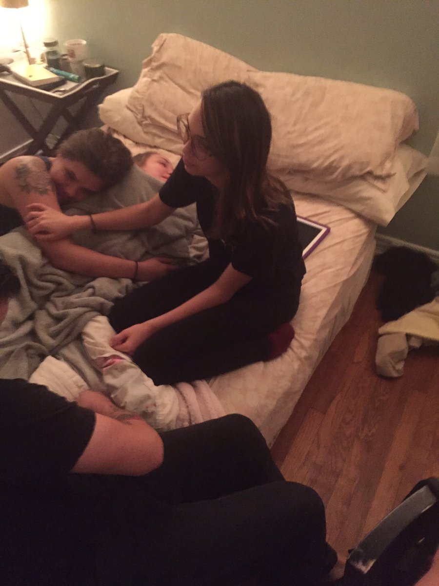 TopherMyrick's tweet photo. The best way to say goodbye to a friend: get all of your best friends in one bed and laugh until you can't breathe https://t.co/AHwiVw7Czl