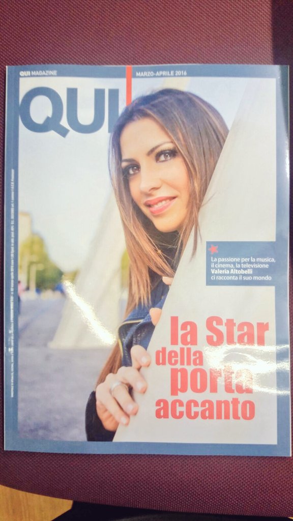 ValeriaAltobell's tweet photo. La copertina di #QUIMagazine di oggi. Grazie! #RomaPonteDellaMusica #MeMyselfAndI #Photoshoot #Interview https://t.co/W36mIHmDOV