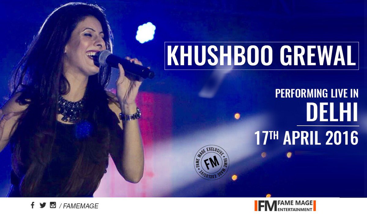 FameMage's tweet photo. .@KhushbooGrewal is all geared up to rock it in #Delhi tonight. #FameMageExclusive #LiveGig https://t.co/L7lMMn3RZI