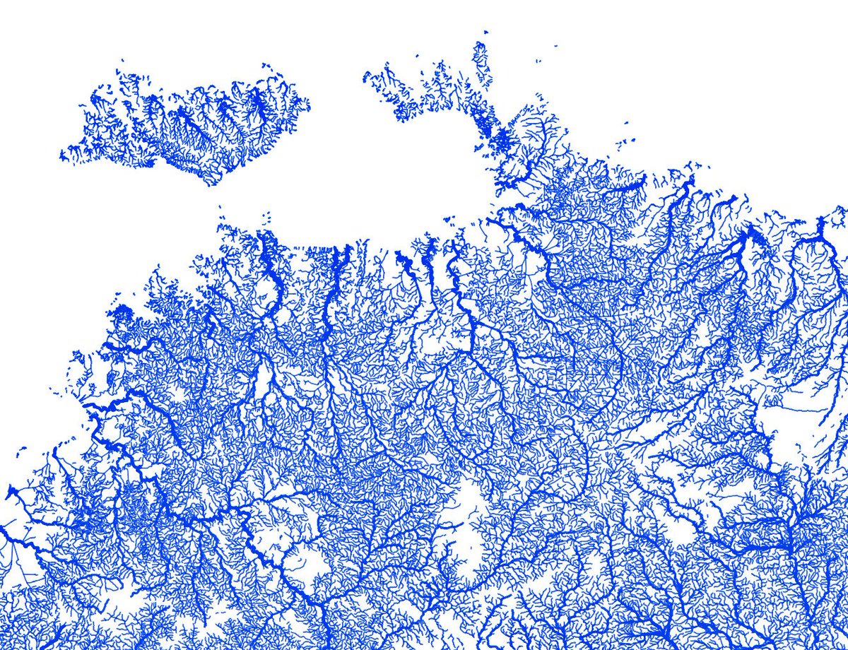 SatelliteSci's tweet image. #Australia plotted by every mapped stream and river... all 1.3 million of them! github.com/robbibt/austra…