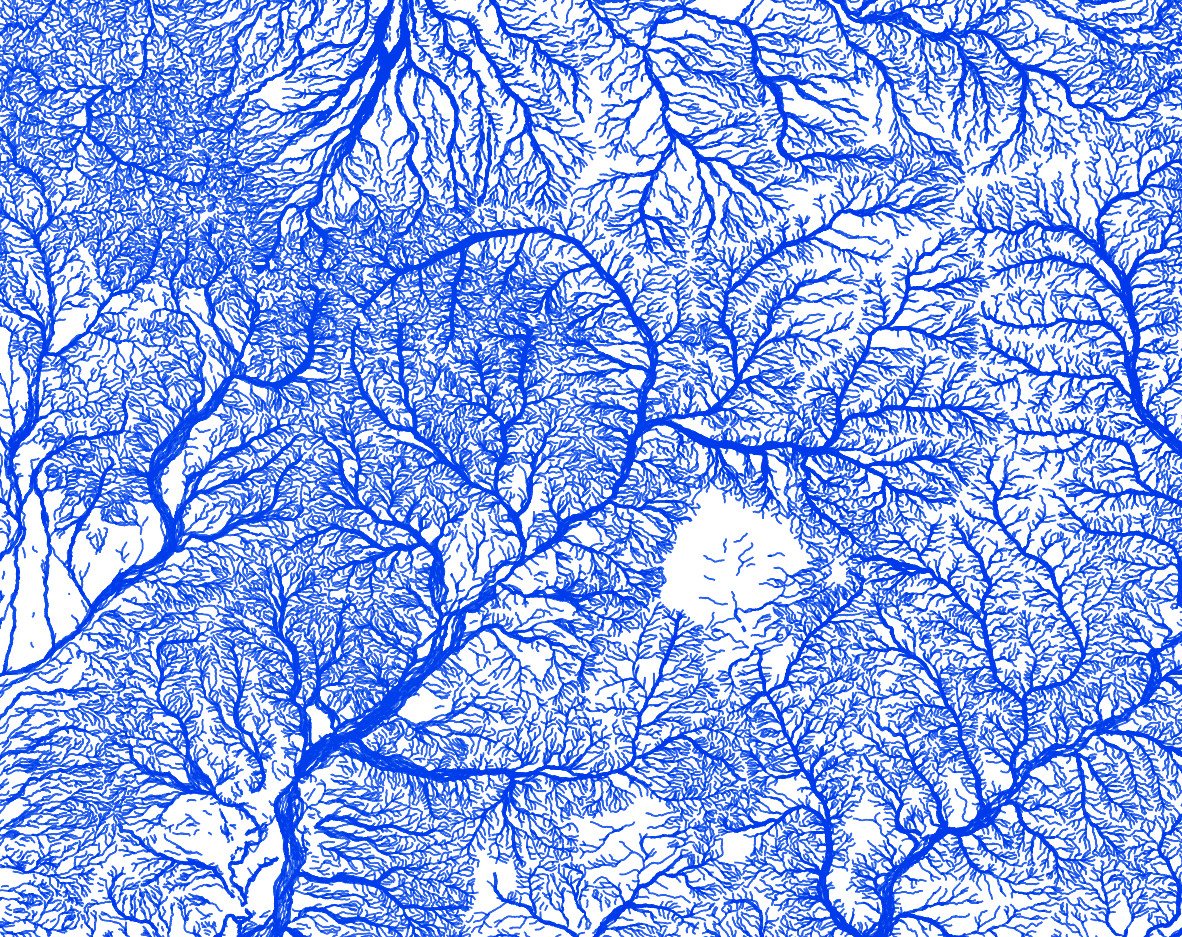 SatelliteSci's tweet image. #Australia plotted by every mapped stream and river... all 1.3 million of them! github.com/robbibt/austra…