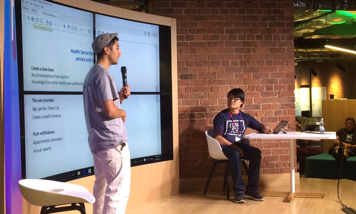 SaraJean05's tweet photo. Introducing Doctor Hack and Health Samaritan at #constructnow https://t.co/8kxl69K2Ql