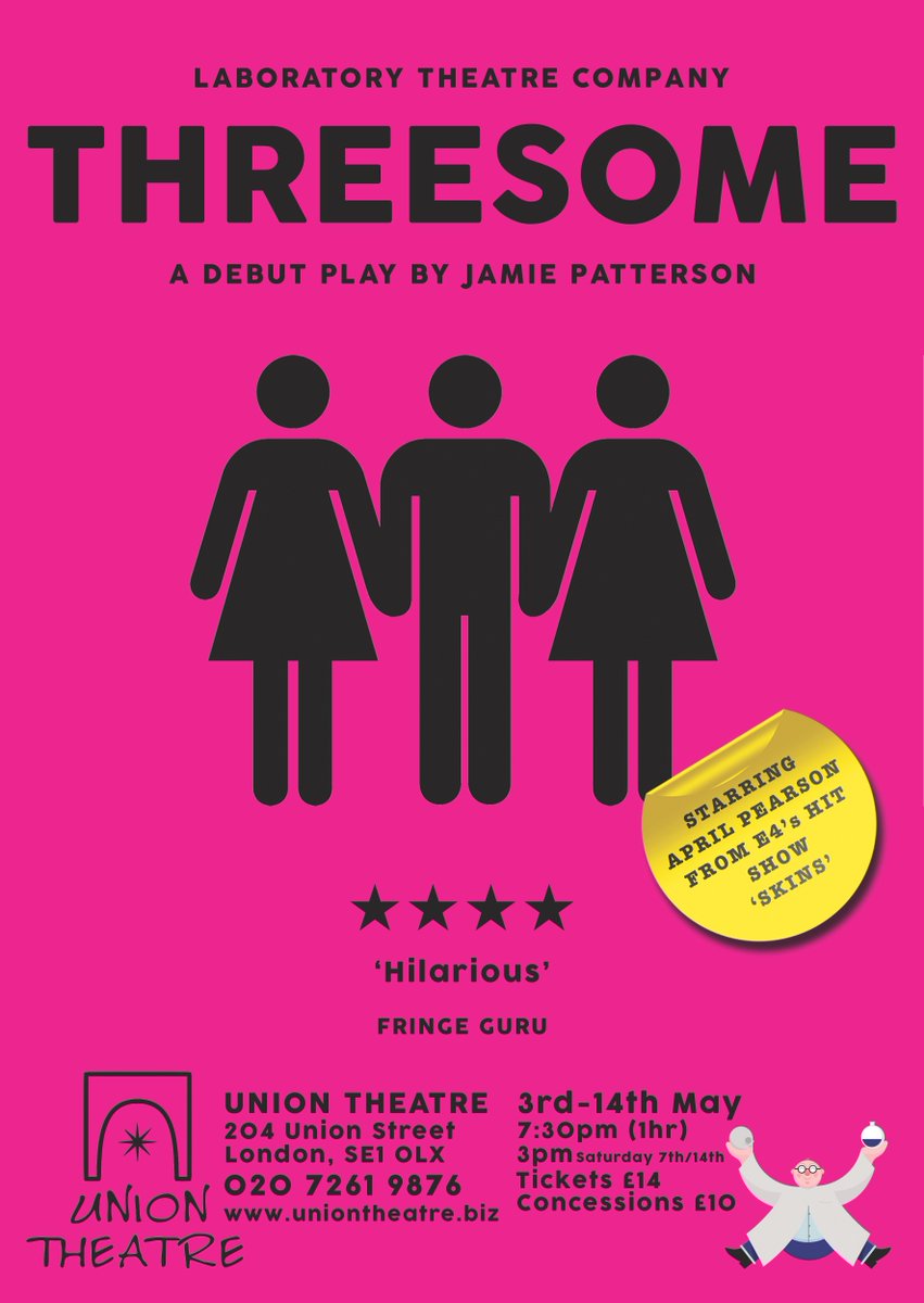Threesome <a href="/TheUnionTheatre/">The Union Theatre</a> this May! TRAILER youtube.com/watch?v=FggJmf… #theatre #london #comedy #naughty #doubledecker