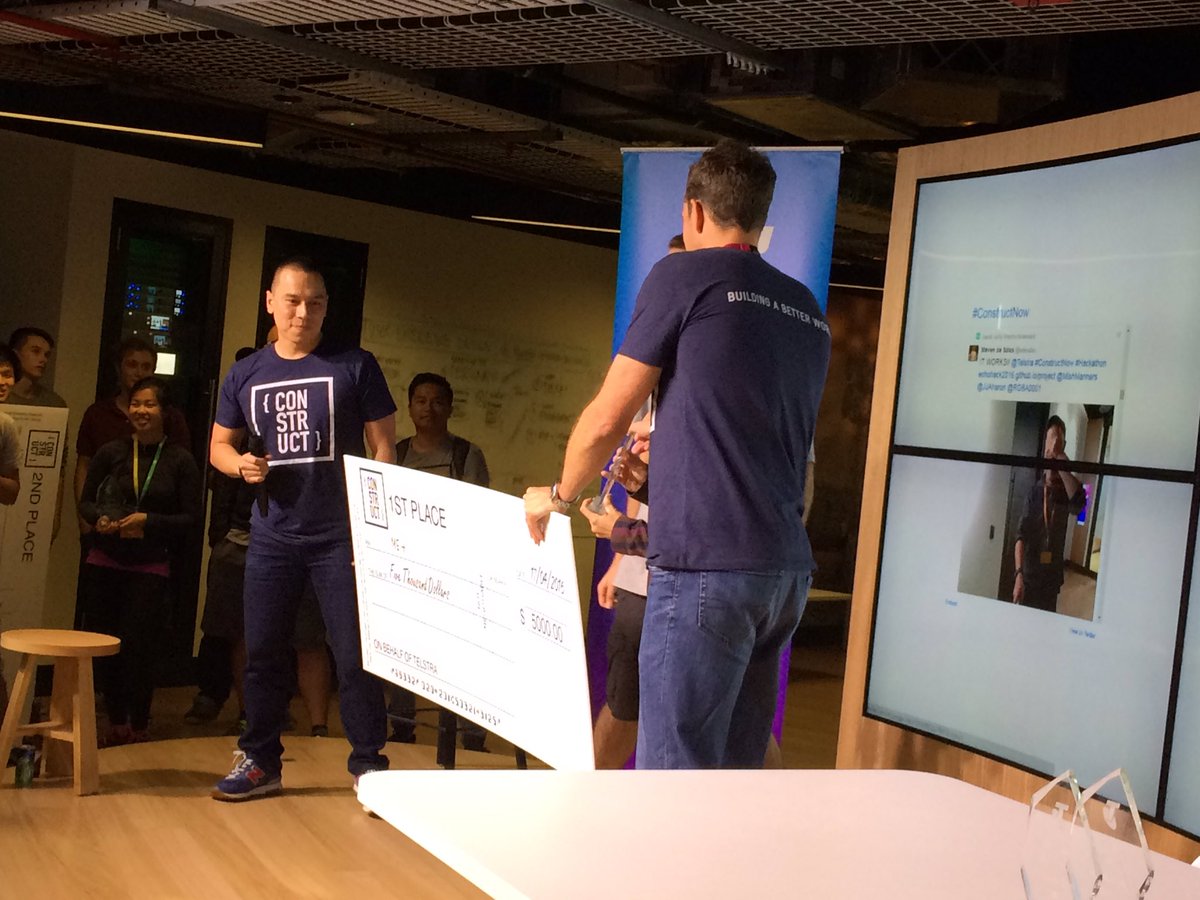 SaraJean05's tweet photo. Congrats to the winners And a massive thank you to Myles from @hackdaysaustralia https://t.co/7htL9fS6f7