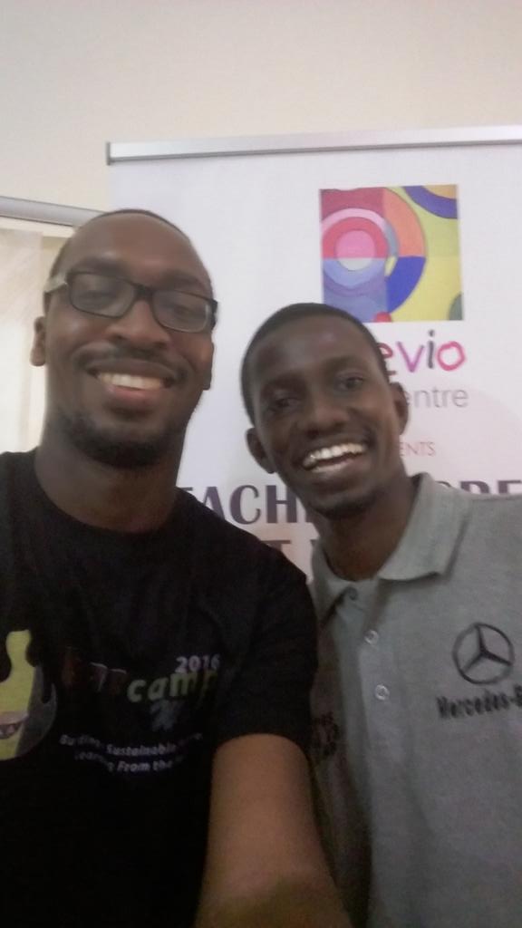 barcampwa's tweet photo. Ato Ulzen-Appiah @abocco wearing a Barcamp Wa tshirt @ #devioartscentre training. Ben @AddOnGh, see you @ #bcwa. 

 https://t.co/yHRpHEdpoY