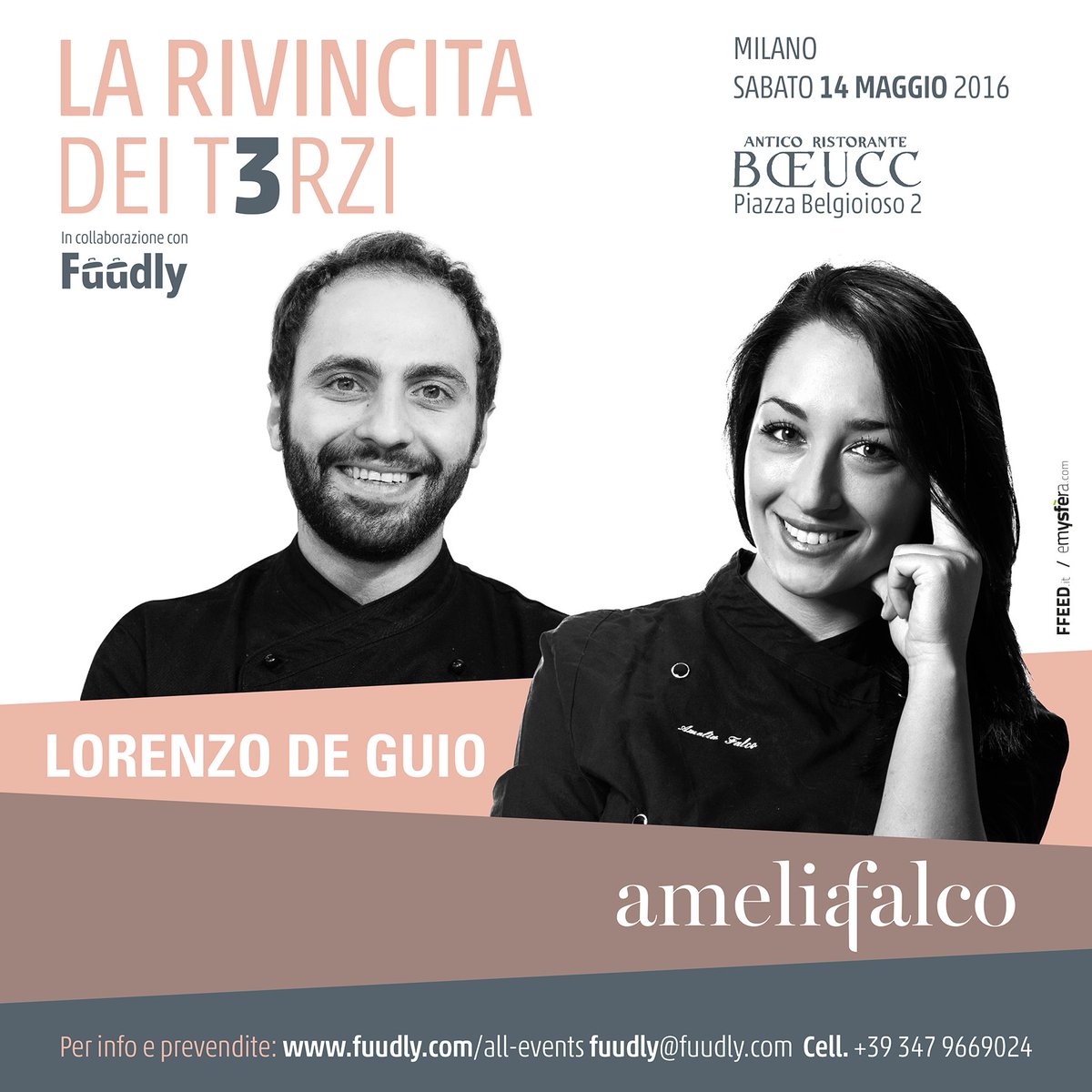 fuudly's tweet photo. cari Fuudlers 🍴🍴😘😘🎉🎉vi presentiamo"LA RIVINCITA DEI TERZI"•Sabato 14 Maggio @amelia_falco e @lor_deguio  a Milano https://t.co/k6TDULsL1e