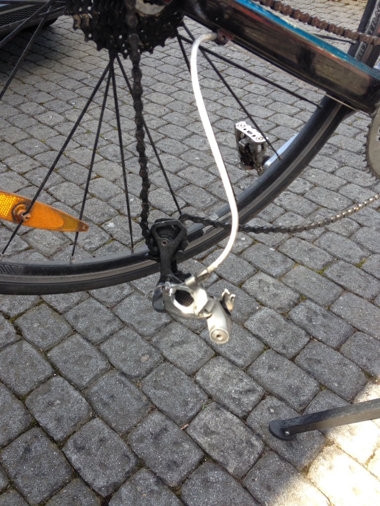 Broken derailleur ended Trevor's bike ride early. Many thanks to <a href="/OtleyCycleClub/">Otley Cycle Club</a> pals who helped esp <a href="/RuthSwanwick/">Ruth Swanwick</a>