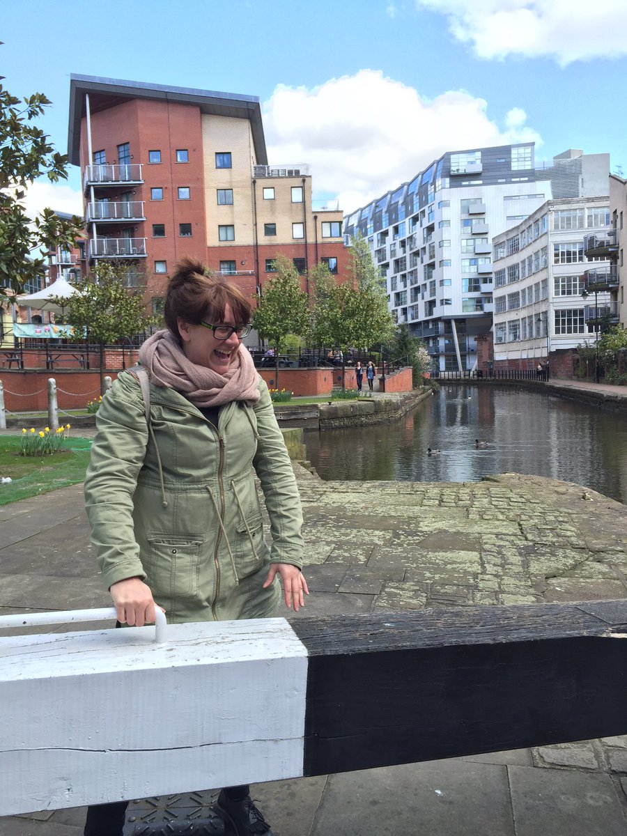 NQ resident &amp; <a href="/NQGreening/">NQG</a> champion Mel getting an education in how canals work from <a href="/CanalRiverTrust/">Canal & River Trust</a> staff!
