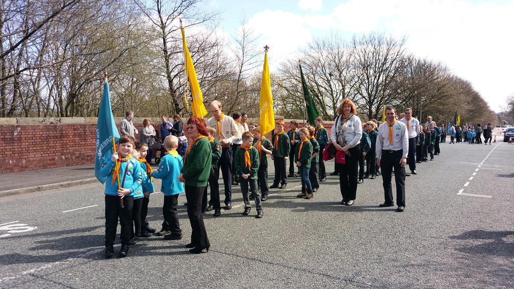 This morning <a href="/PikeViewHike/">Pike View Hike</a> this afternoon St George's Day Parade and Service in #bury town centre