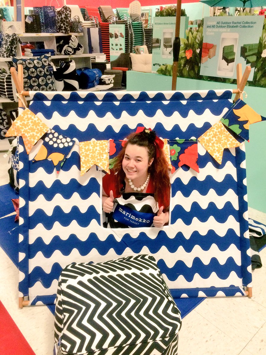 AlexVML_2225's tweet photo. Having some fun in the amazing Marimekko tent!! #MarimekkoForTarget #vmtlfun #ProjectKoko #ReadyForOurGuest https://t.co/HbkUuD7uJr