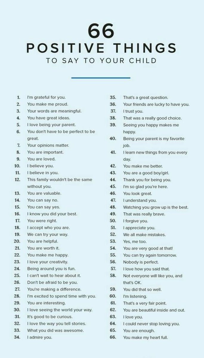 66 positive things to say to your child. #BuildThemUp