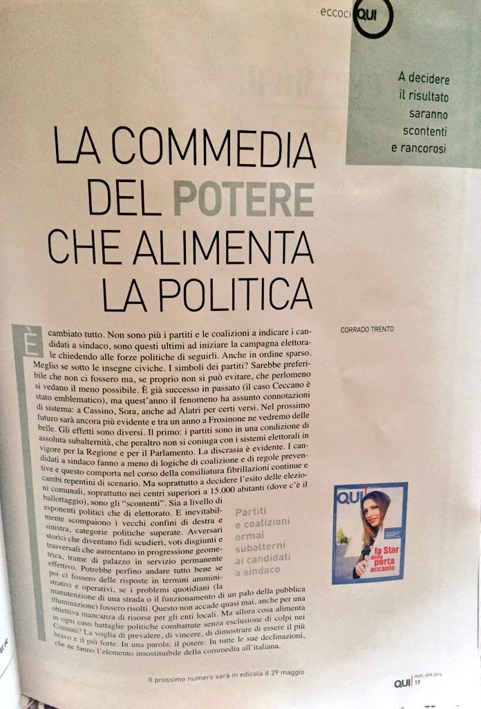 ValeriaAltobell's tweet photo. Intervista e copertina su #QuiMagazine di oggi #PartePrima @forummediaset https://t.co/51ti97Fv7P