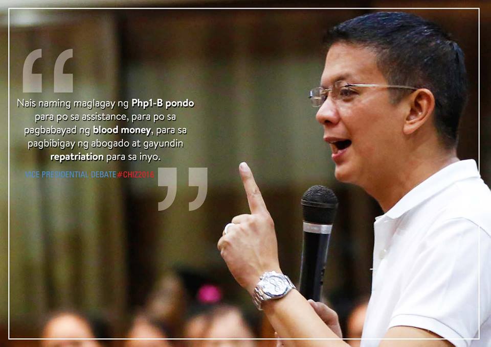 On Overseas Filipino Workers: <a href="/SayChiz/">Chiz Escudero</a> 
#HarapanBise #Halalan2016 #Chiz2016 #SayChiz #ChooseChiz