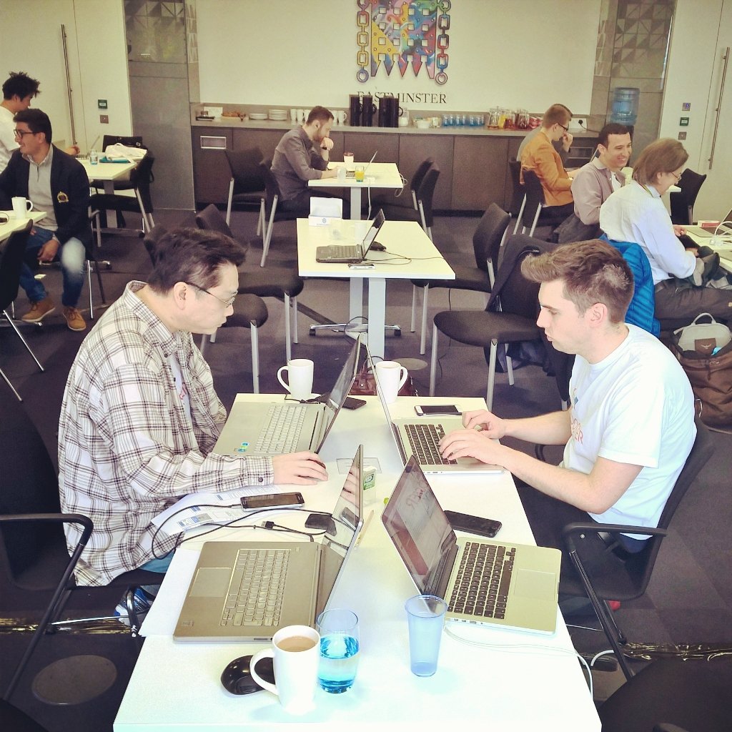 emmaeclare's tweet photo. Finishing touches before #hacking ends. We're excited! #enbdgroupinnovates @OpenBankProject #fintech https://t.co/BiGwpLuZFG