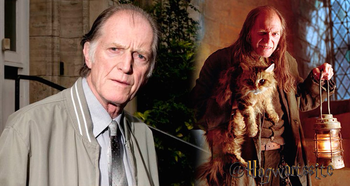 Hogwartssite's tweet image. El actor británico David Bradley cumple hoy 74 años. ¡Felicidades, Argus Filch! ⚡️