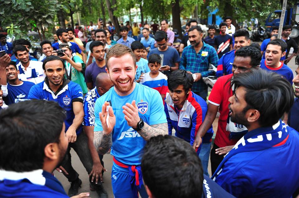 bengalurufc's tweet photo. Absolute scenes here at the Fortress where midfielder @josh_walker89 has joined in the West Block Blues! #BFCvSFC https://t.co/nIt6aeVDnw
