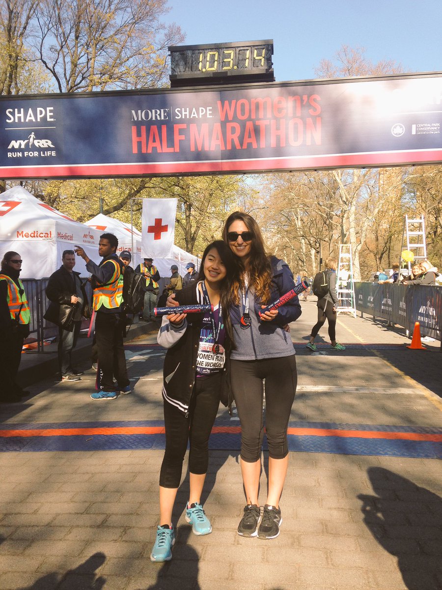 Shape_Magazine's tweet photo. .@SaraBareilles and her mentee crushed their mile run at the #moreshapehalfmarathon this morning! #WomenRunTheWorld https://t.co/Fqj1InYrQT