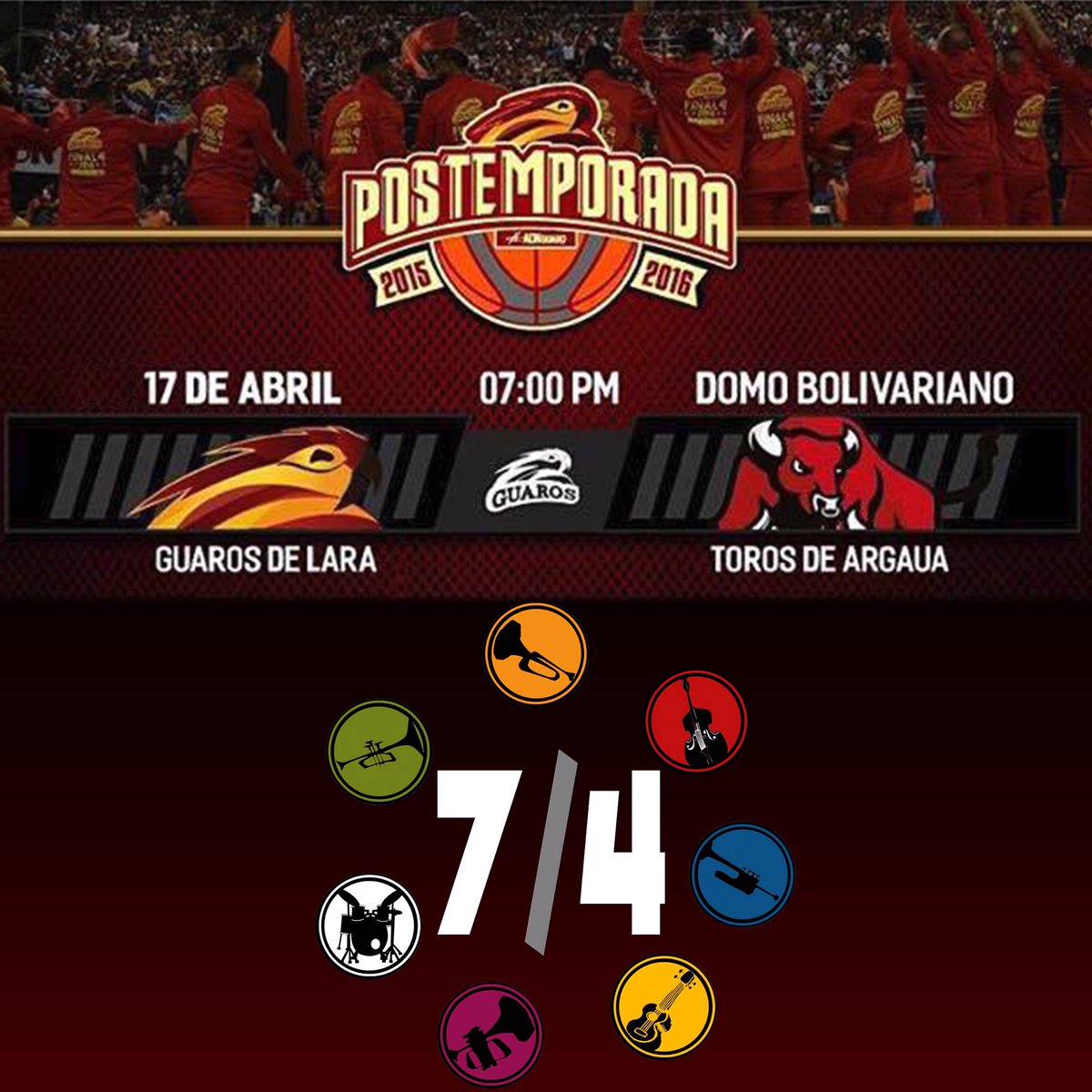 Esta noche interpretaremos el Himno Nacional en el juego de los <a href="/guarosoficial/">Guaros de Lara</a> en el #DomoBolivariano a las 7pm🇻🇪🏀🎺