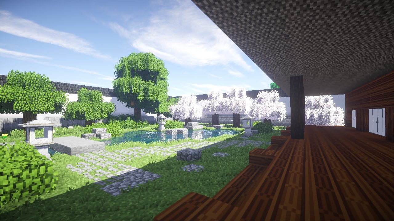 八橋 マイクラ建築60分一本勝負 テーマ 日本庭園 題 縁側より