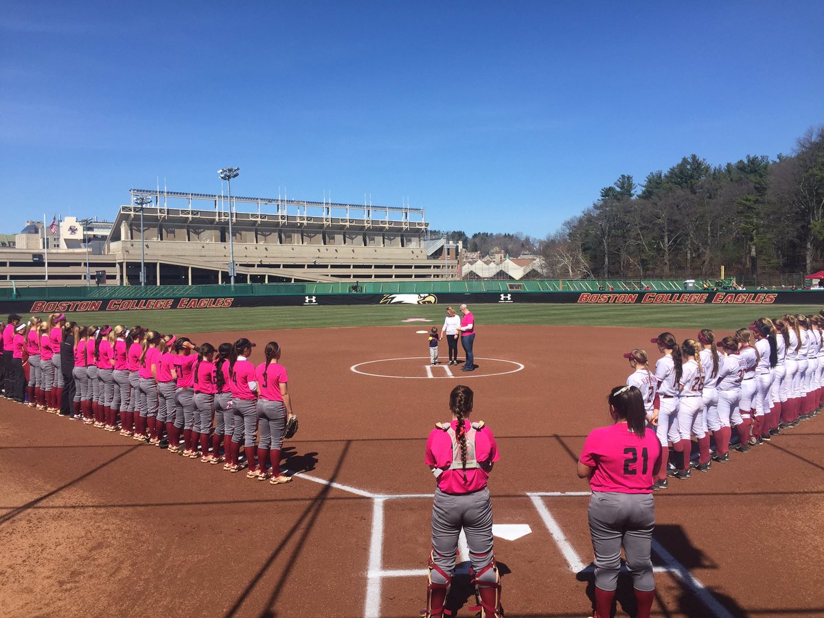 FSU_Softball's tweet photo. Honored to be part of Boston College's Paint it Pink game. #M2STRONG #RKD #CancerSucks https://t.co/MPVtnABbKN