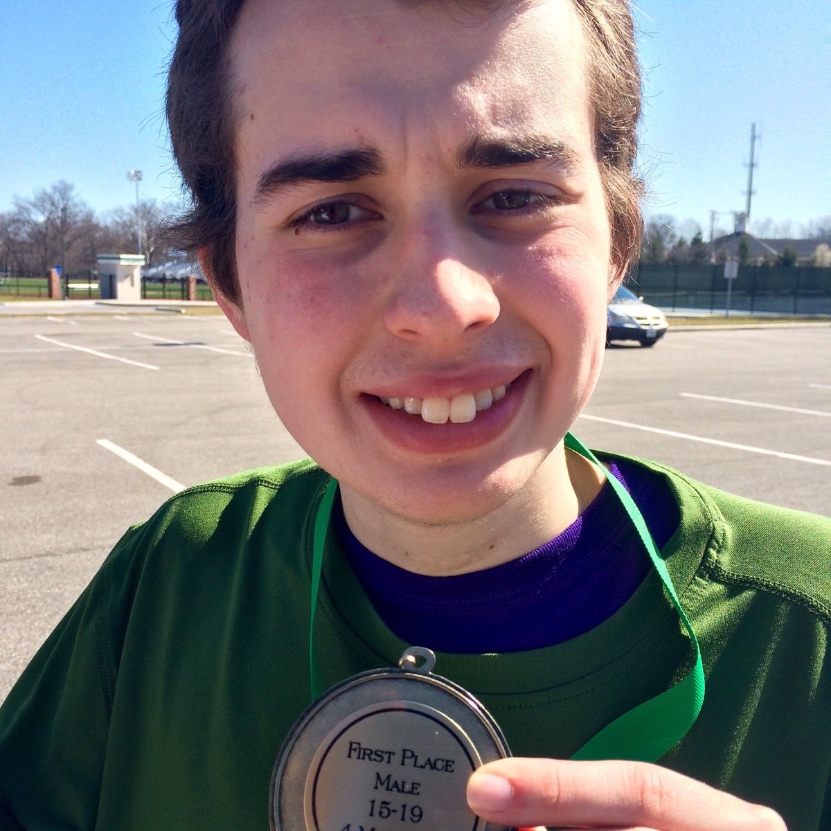 runnerlog's tweet image. Michael won his age group this morning. Then of course he ate pancakes !