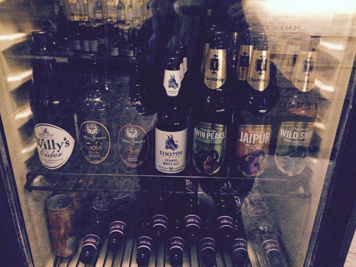 CorksOutChester's tweet photo. Because why DON'T you have a shelf just for beers? @thornbridge @TattonBrewery @willyscider @EinstokBeer https://t.co/eDy8kfdVR3