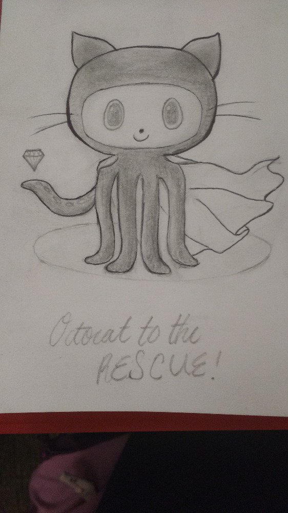 the_emj's tweet photo. @GitHubEducation @catsketch 's octocat at @TheDiamondHacks #LiveByTheCode https://t.co/gykGZIkIOW