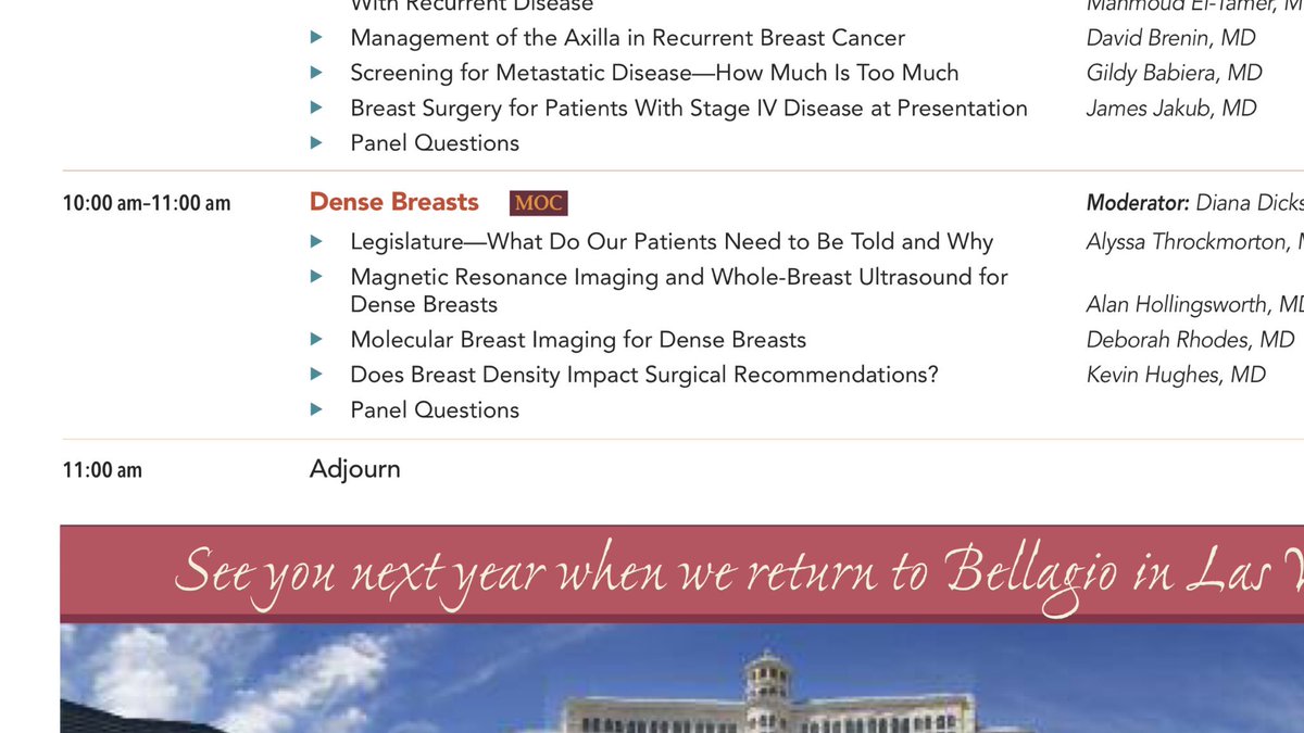 breasthealthmd's tweet photo. Fabulous program and timing: 11.00 Adjourn. Thanks to @DrJudyBoughey, @DrAttai and the committee #ASBrS #ASBrS2016 https://t.co/M8TJ8z2mNP