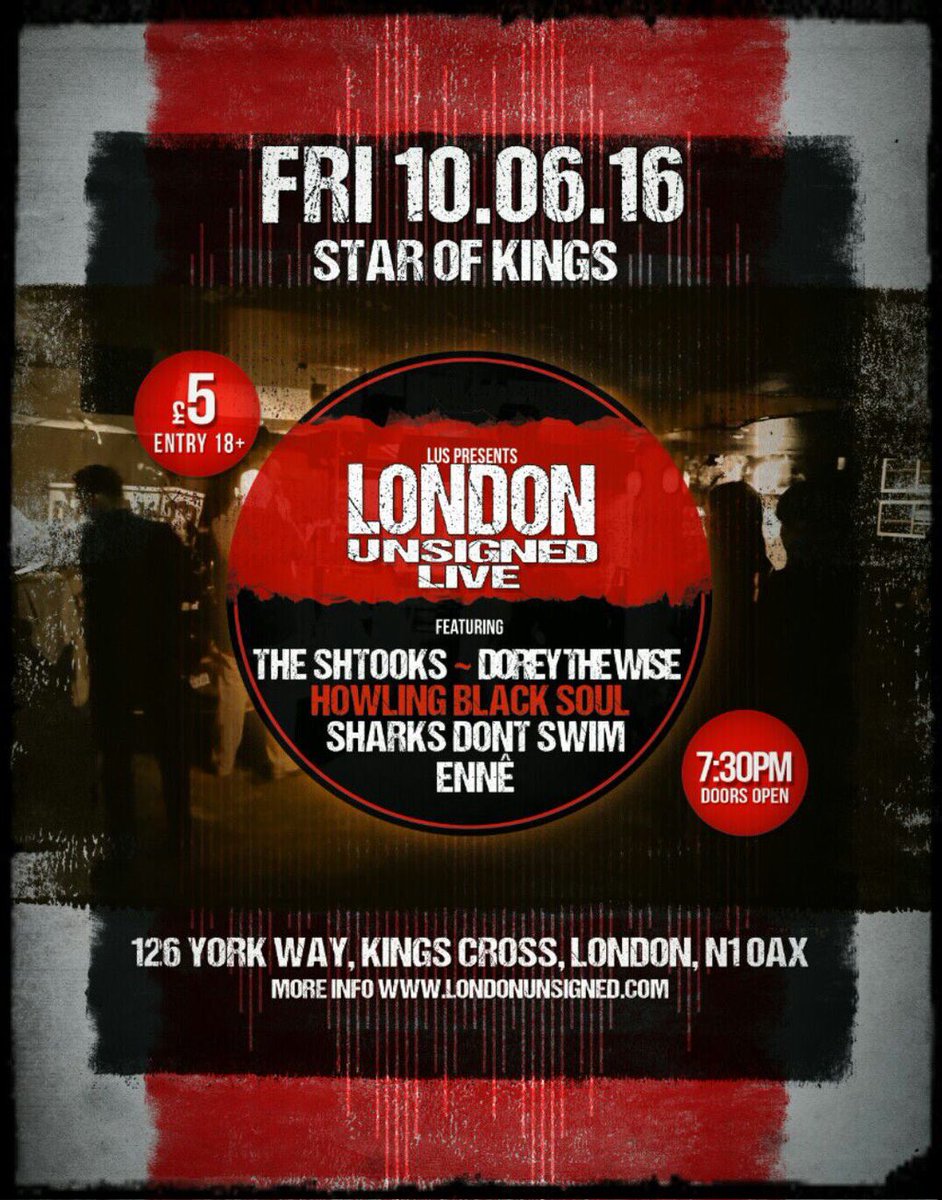 We are back in action. Check londonunsigned.com for ticks! £5 for 5 bands. Evening sorted!