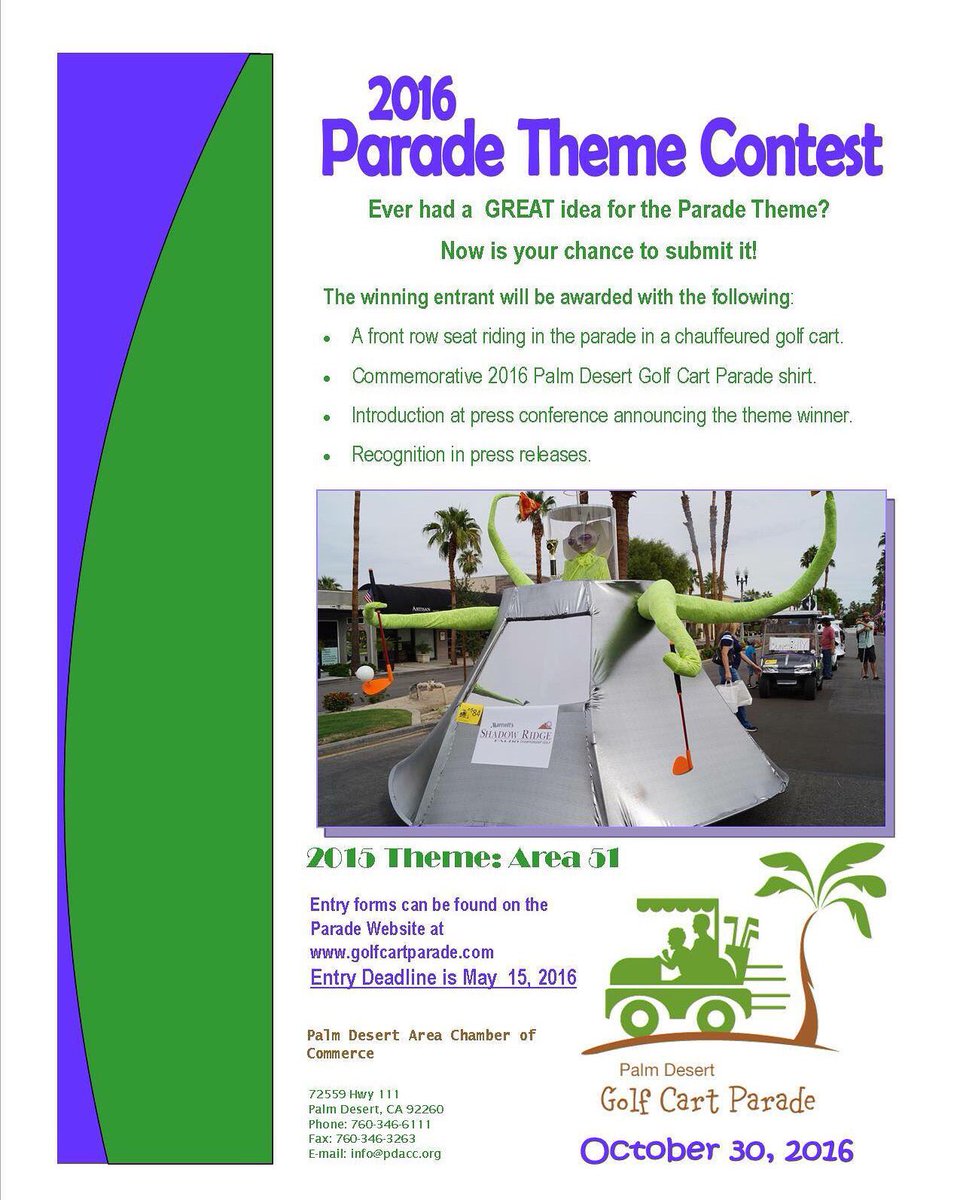 It time for the Theme Contest! <a href="/PDCartParade/">PD Golf Cart Parade</a> #PDACC #PDAreaChamber #PDGolfCartParade16 #ThemeContest