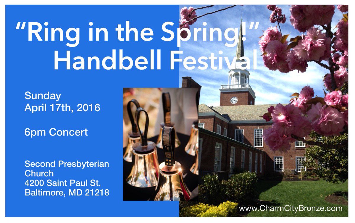CharmCityBronze's tweet image. "Ring in the Spring" #Handbell concert streaming LIVE tonight at 6pm  livestream.com/charmcitybronz…