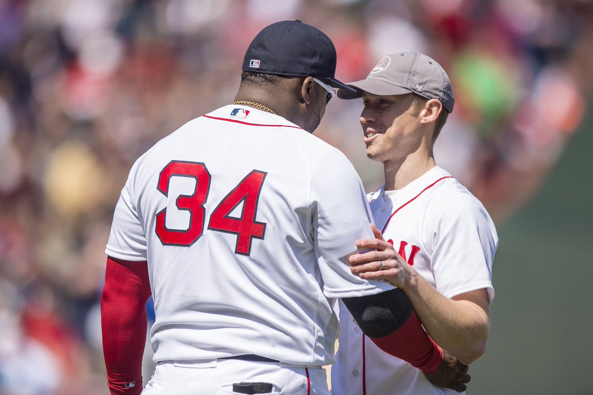 RedSox's tweet photo. Thanks to Patrick Downes for throwing out today's first pitch! Good luck running the Marathon tomorrow! https://t.co/4tsE4I5fL0