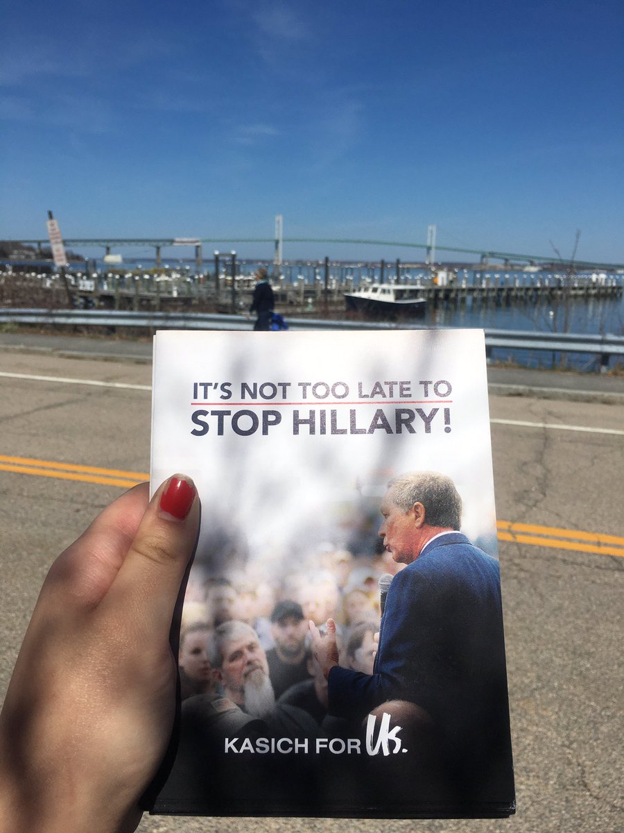 RI4Kasich's tweet photo. Out knocking doors in Jamestown today.  Couldn't ask for a better day here in RI!  #Kasich4Us #RIVote https://t.co/2mJtSDjG4j