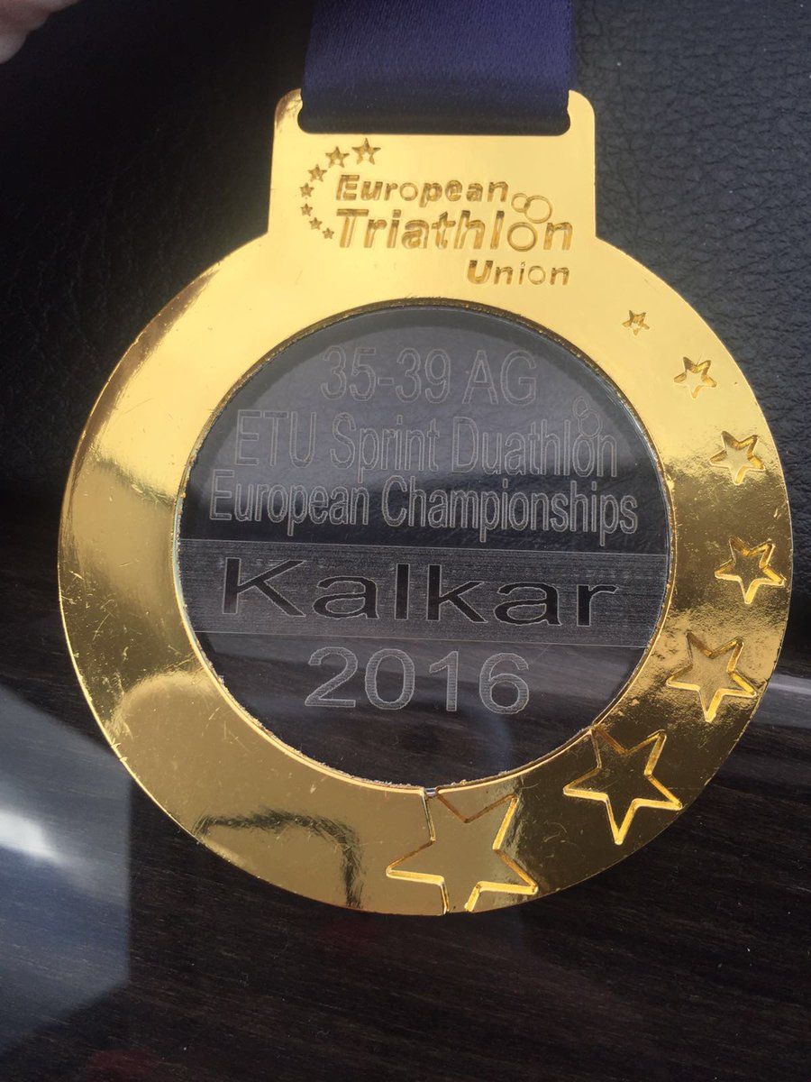 RocketSalzo's tweet photo. And its gold at EuroDuathlon Champs! BIG thanks to @MidSussexEvents @BSE3d @ISMsaddles @Tr2Perform @trainsharpchris https://t.co/PXFPn7beSF