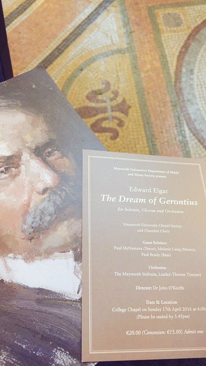 I attended The Dream of Gerontius perf by Maynooth Uni.Choral Society.A truly wonderful performance. Congrats to all