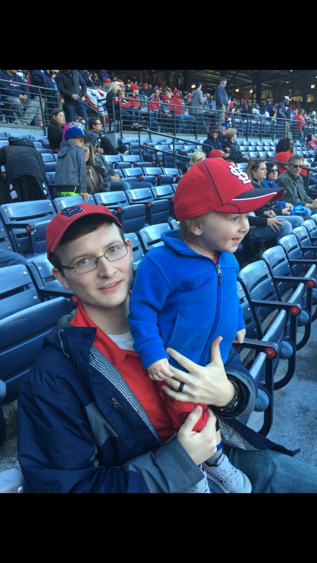 mkathyl's tweet photo. #stlfanphoto my 14month old grandson at his first Cardinals game with his dad https://t.co/DdOt3hLjYc