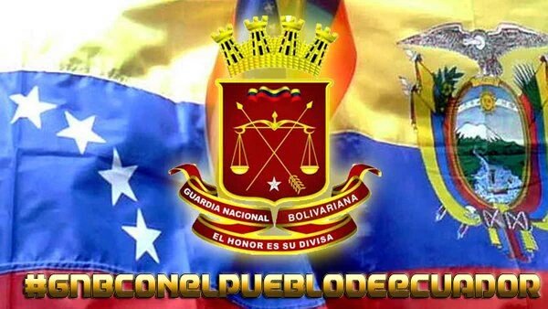 Gobierno Bolivariano Solidario con nuestros Hermanos de Ecuador
<a href="/GNBoficial/">GNB FANB</a>
<a href="/NestorReverol/">Néstor Luis Reverol</a>
#GNBconElPuebloDeEcuador